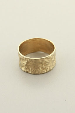 Handmade Textured Yellow Gold Band